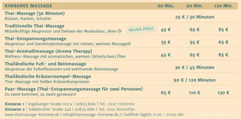 Kinnaree Thai-Massagen, Köln - Foto 1